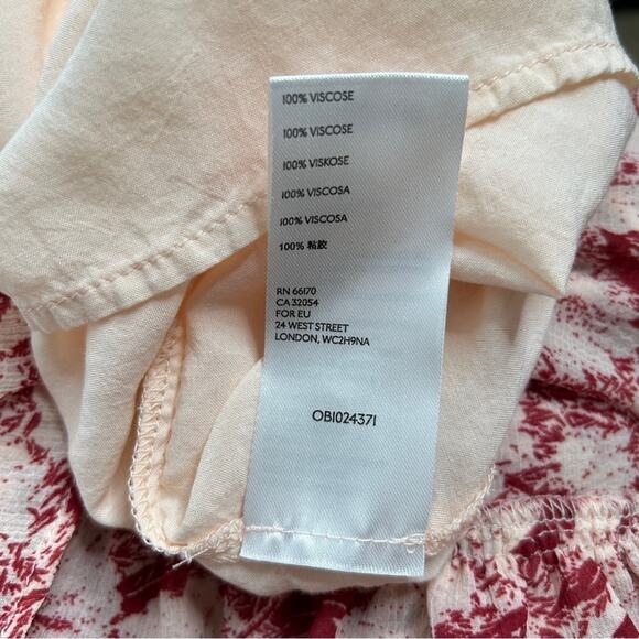 FREE PEOPLE Mini Babydoll Dress Womens XSmall Floral Pleated Boho Ruffle Pretty - Picture 14 of 16